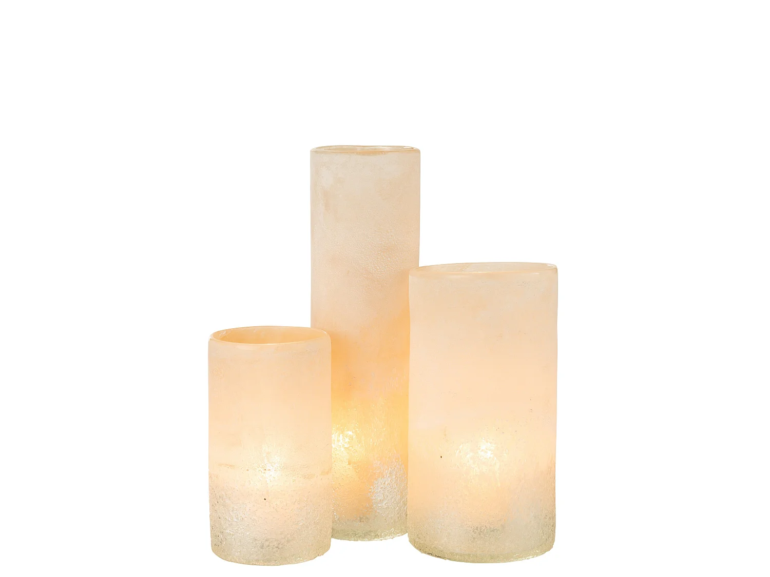 Vase Cylindre en Verre "Sumina" 41cm Beige