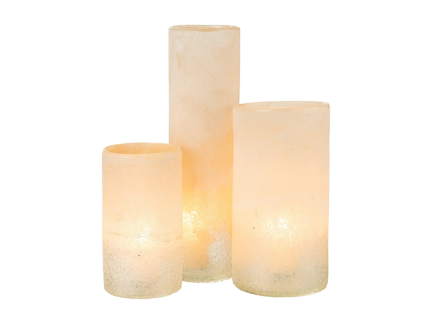 Vase Cylindre en Verre "Sumina" 41cm Beige