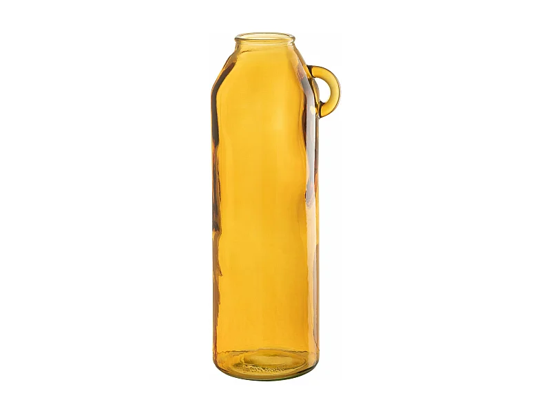 Vase Anse en Verre "Bouteille" 45cm Ocre