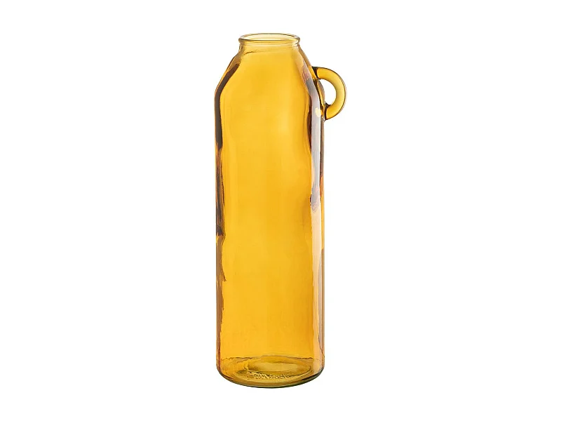 Vase Anse en Verre "Bouteille" 45cm Ocre