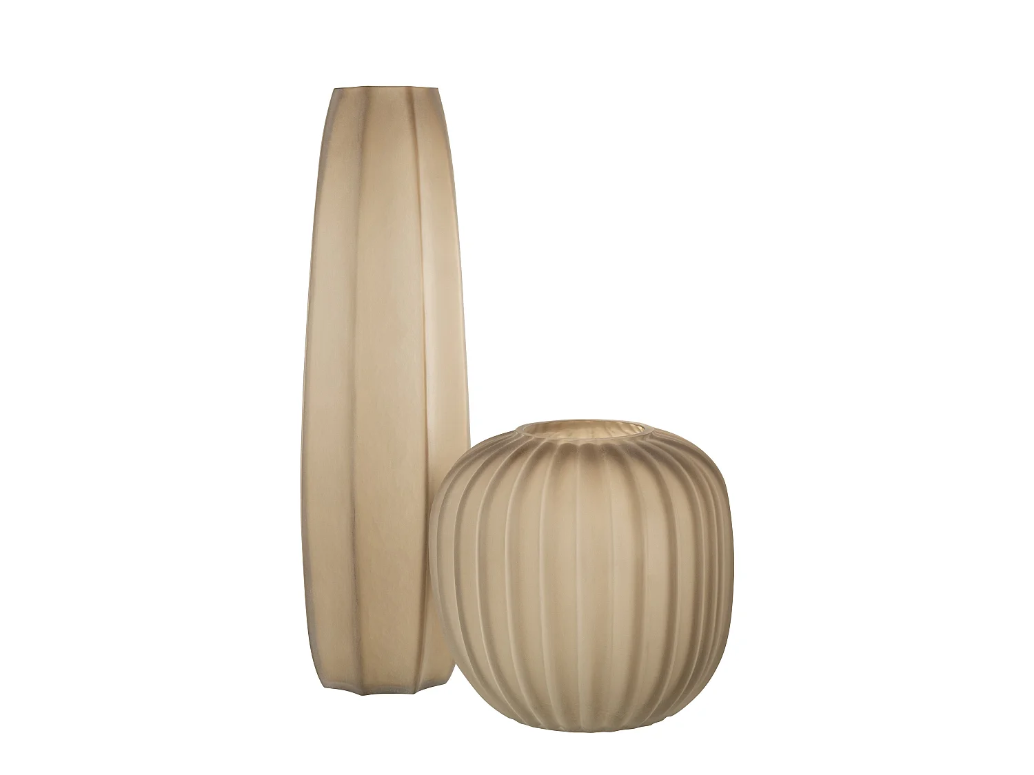 Vase Design en Verre Ligne "Hayden" 62cm Marron Clair