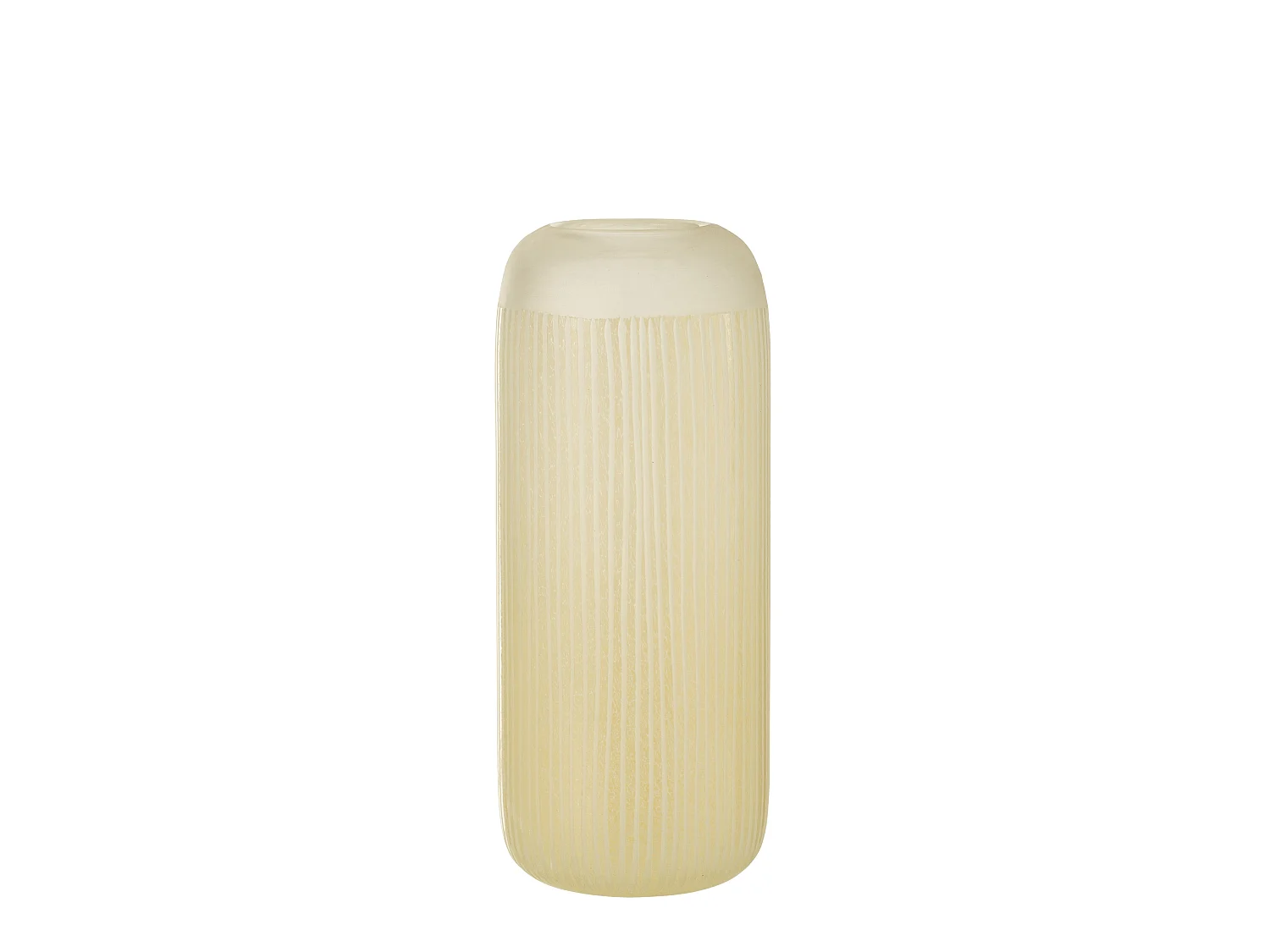 Vase Design en Verre Lignes "Carla" 34cm Jaune Clair