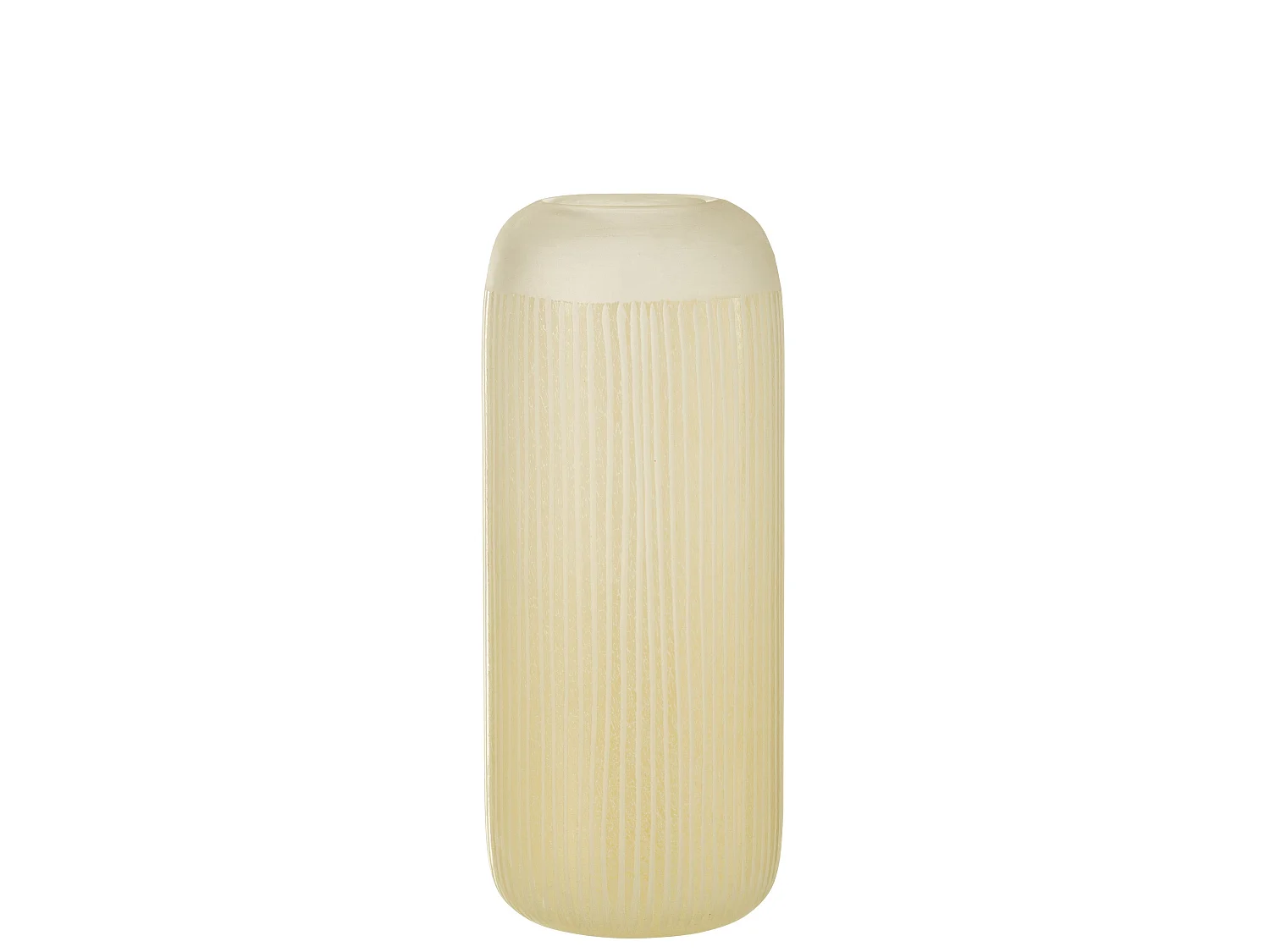 Vase Design en Verre Lignes "Carla" 34cm Jaune Clair