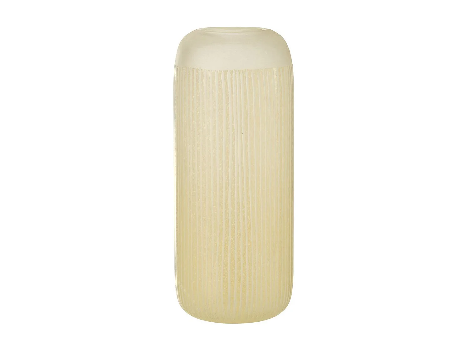 Vase Design en Verre Lignes "Carla" 34cm Jaune Clair