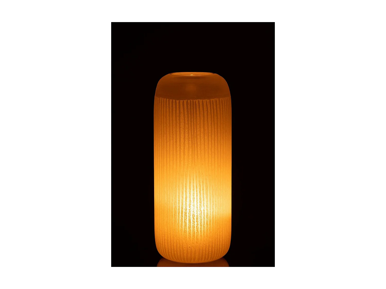 Vase Design en Verre Lignes "Carla" 34cm Jaune Clair