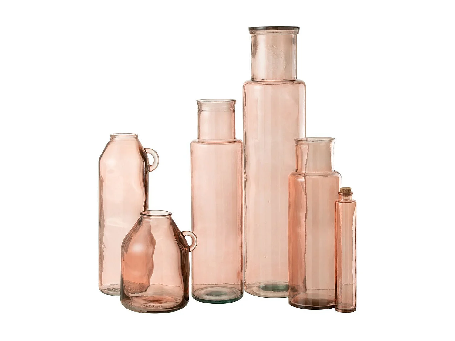 Vase en Verre "Bouteille" 54cm Rose