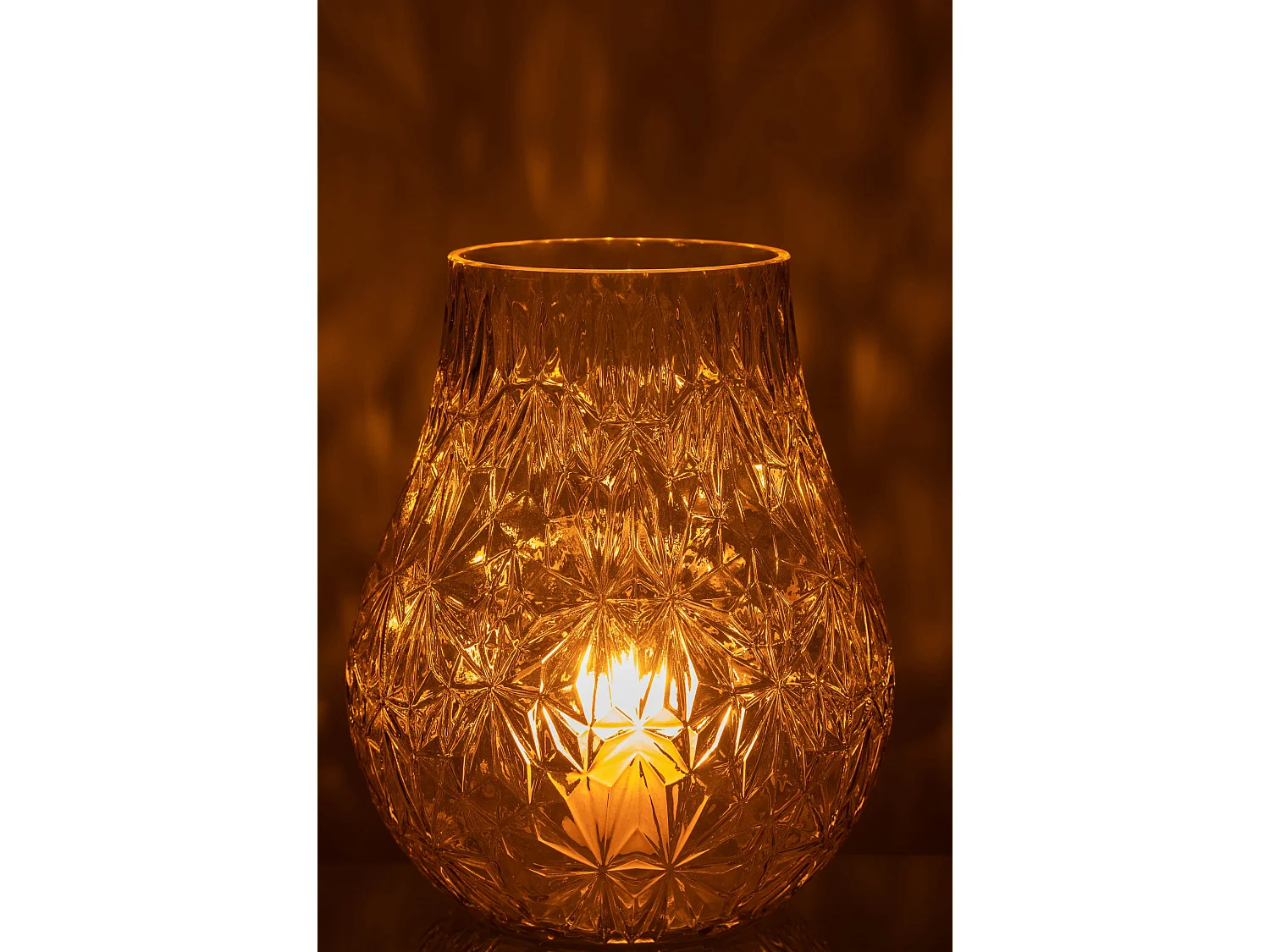 Vase Design en Verre "Diamant" 28cm Jaune