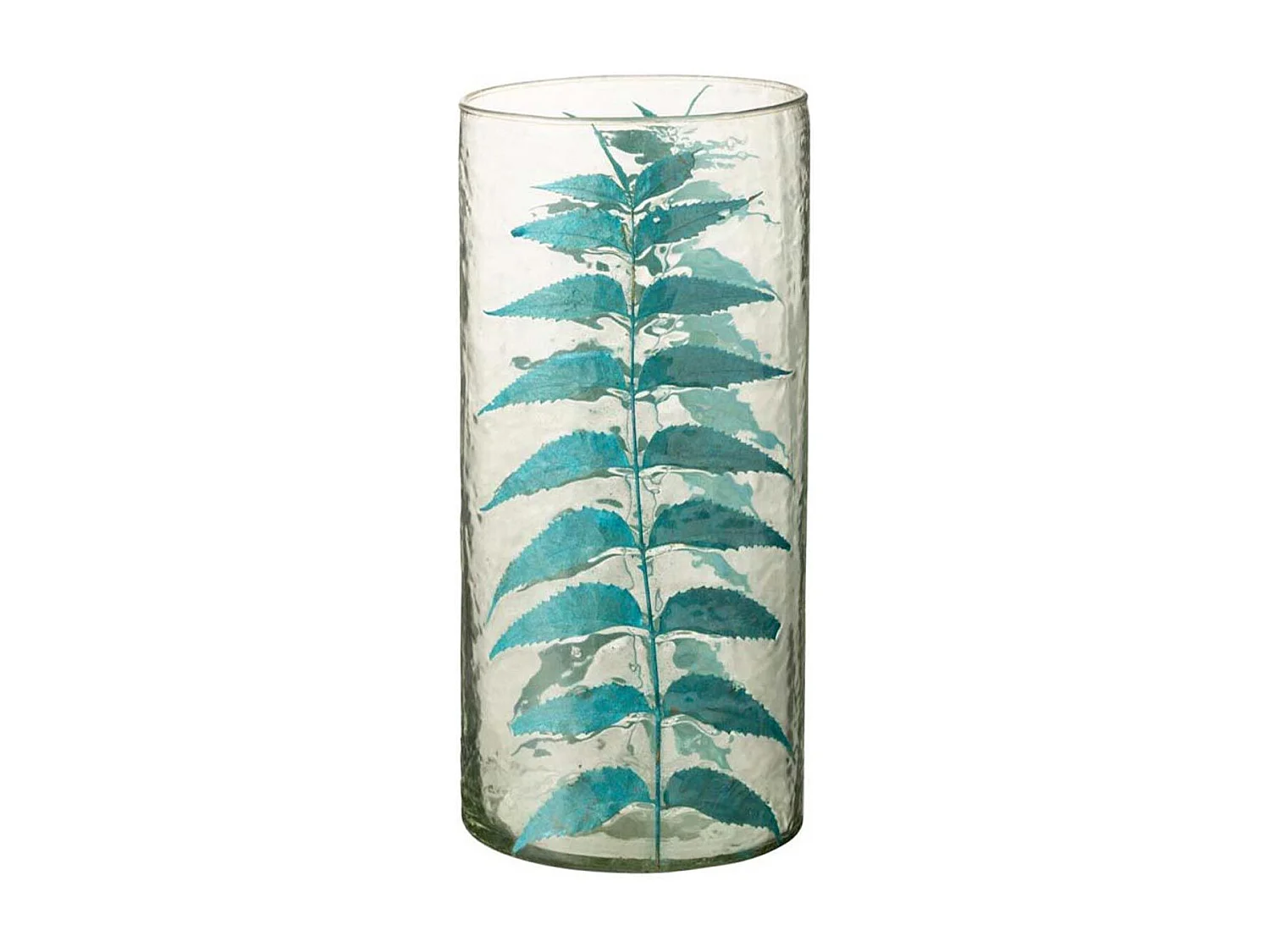 Vase Design en Verre "Feuille" 30cm Bleu