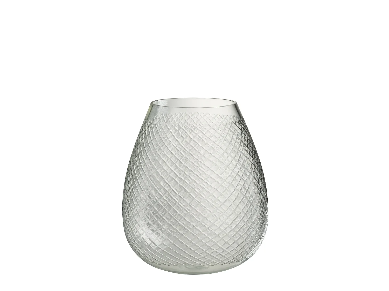 Vase Design en Verre "Carreaux" 31cm Transparent