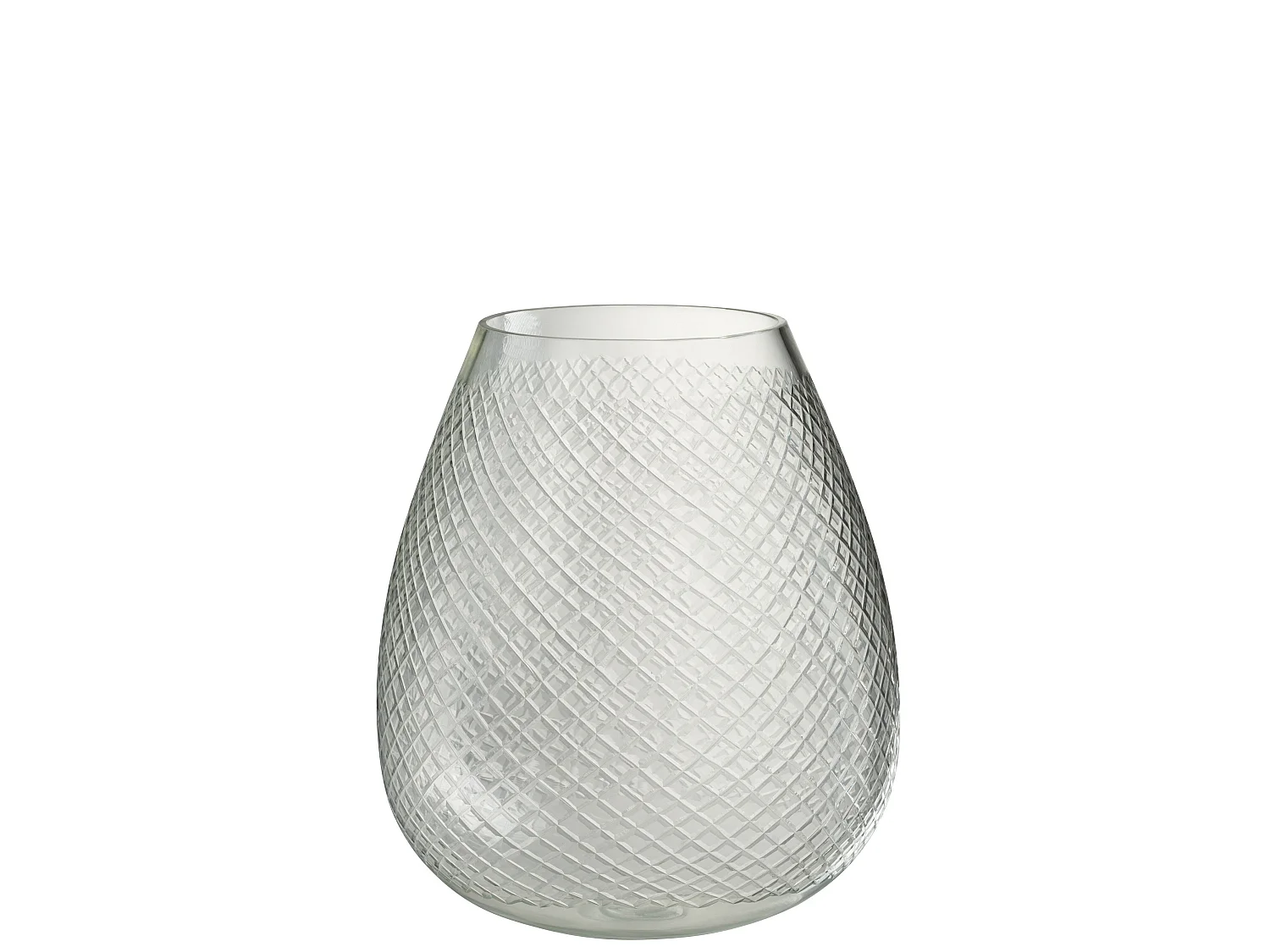 Vase Design en Verre "Carreaux" 31cm Transparent