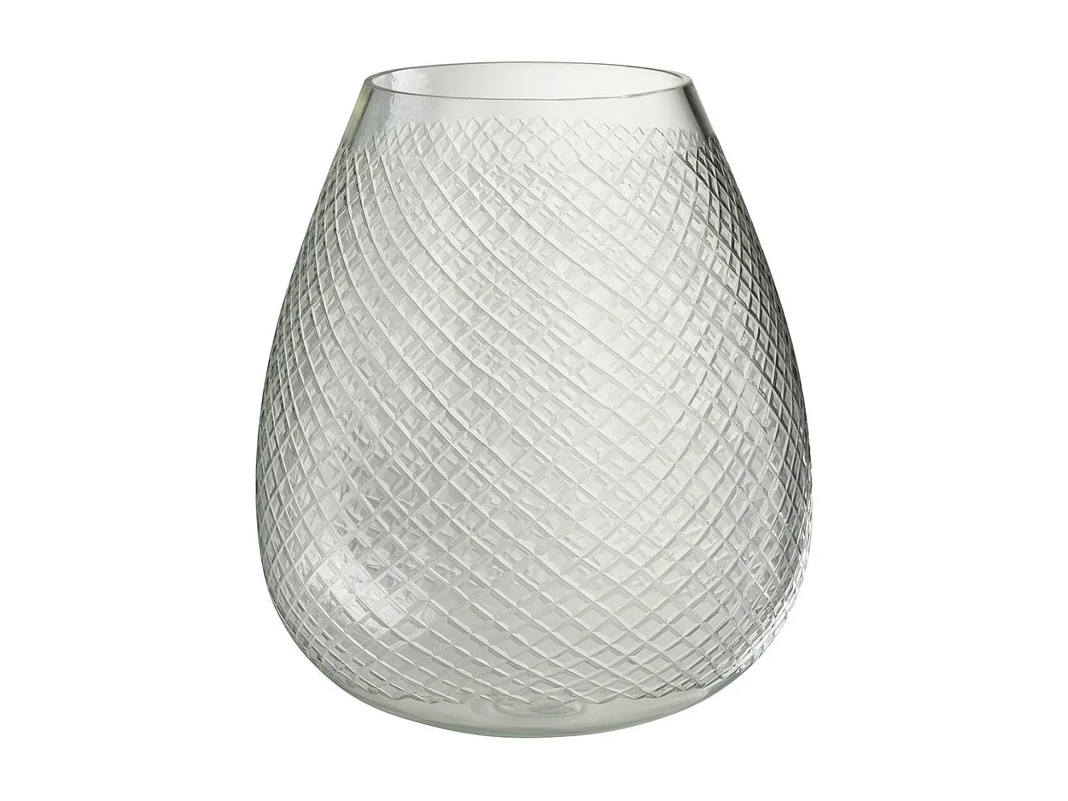 Vase Design en Verre "Carreaux" 31cm Transparent