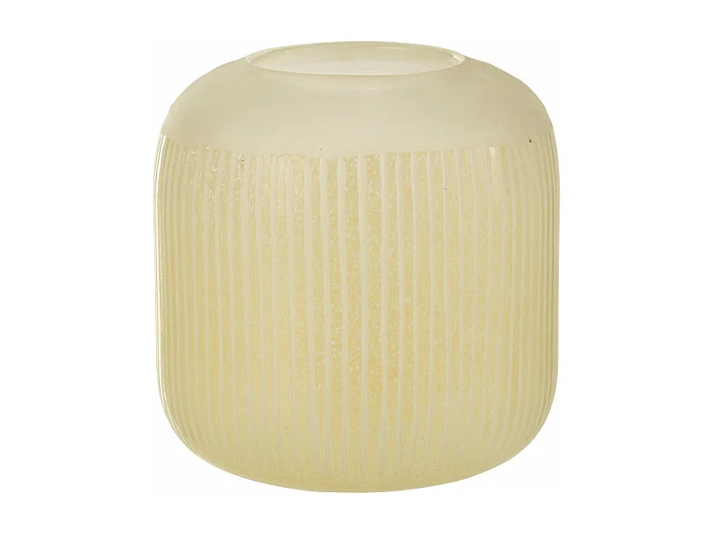 Vase Design en Verre Lignes "Carla" 16cm Jaune Clair