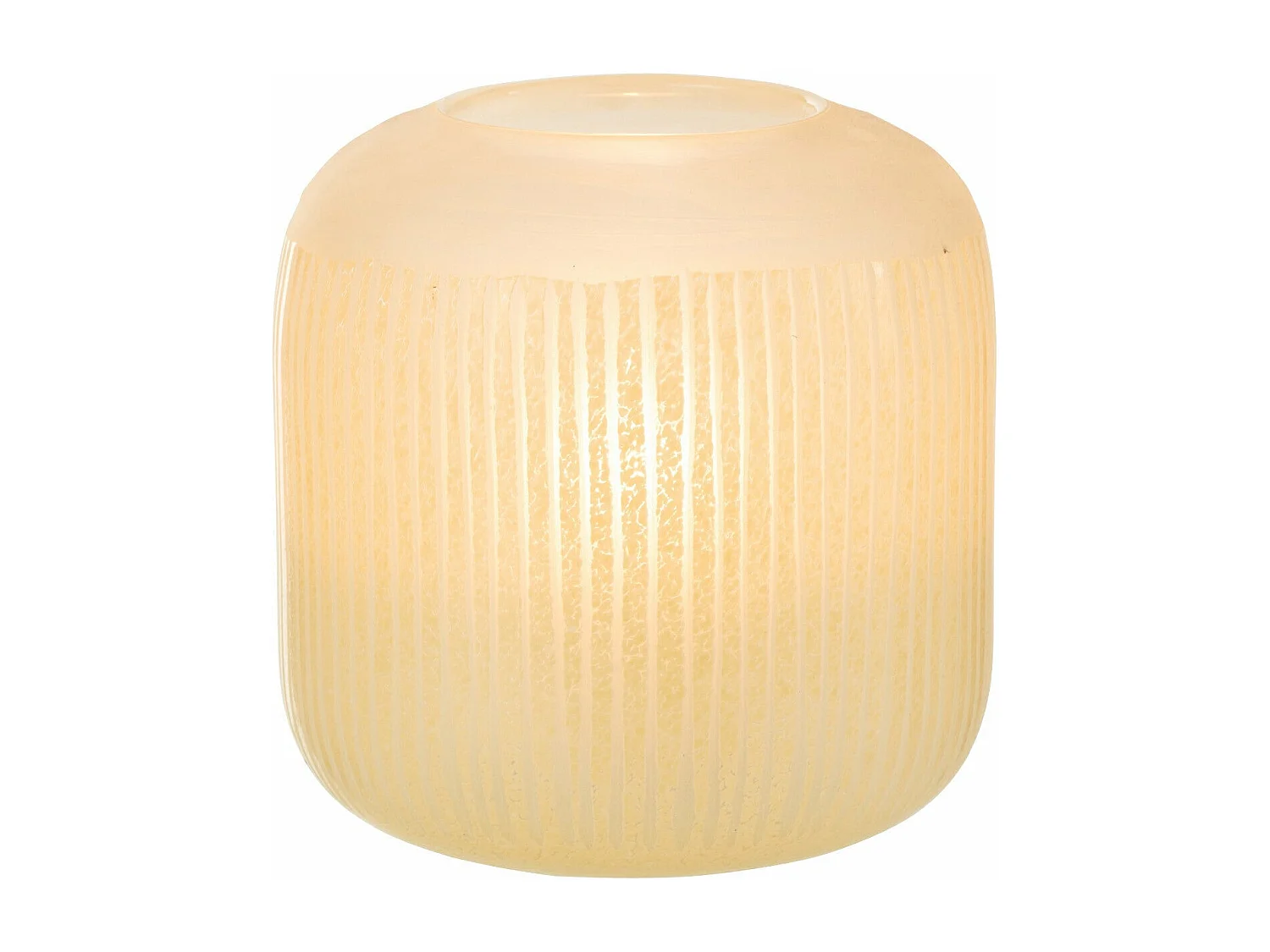 Vase Design en Verre Lignes "Carla" 16cm Jaune Clair