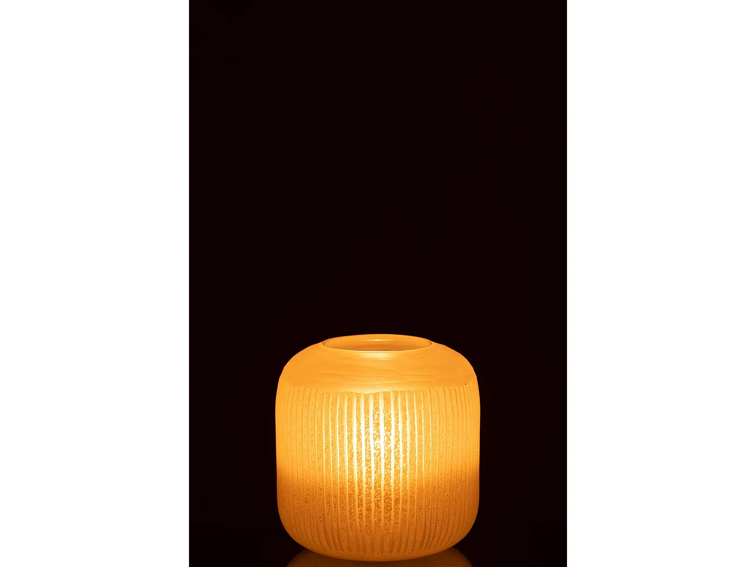 Vase Design en Verre Lignes "Carla" 16cm Jaune Clair