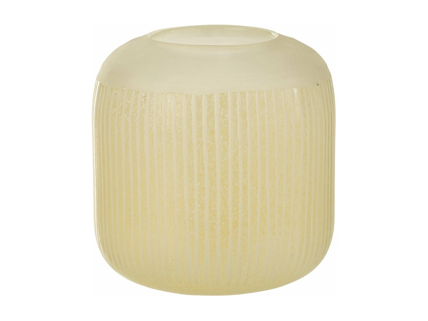 Vase Design en Verre Lignes "Carla" 16cm Jaune Clair