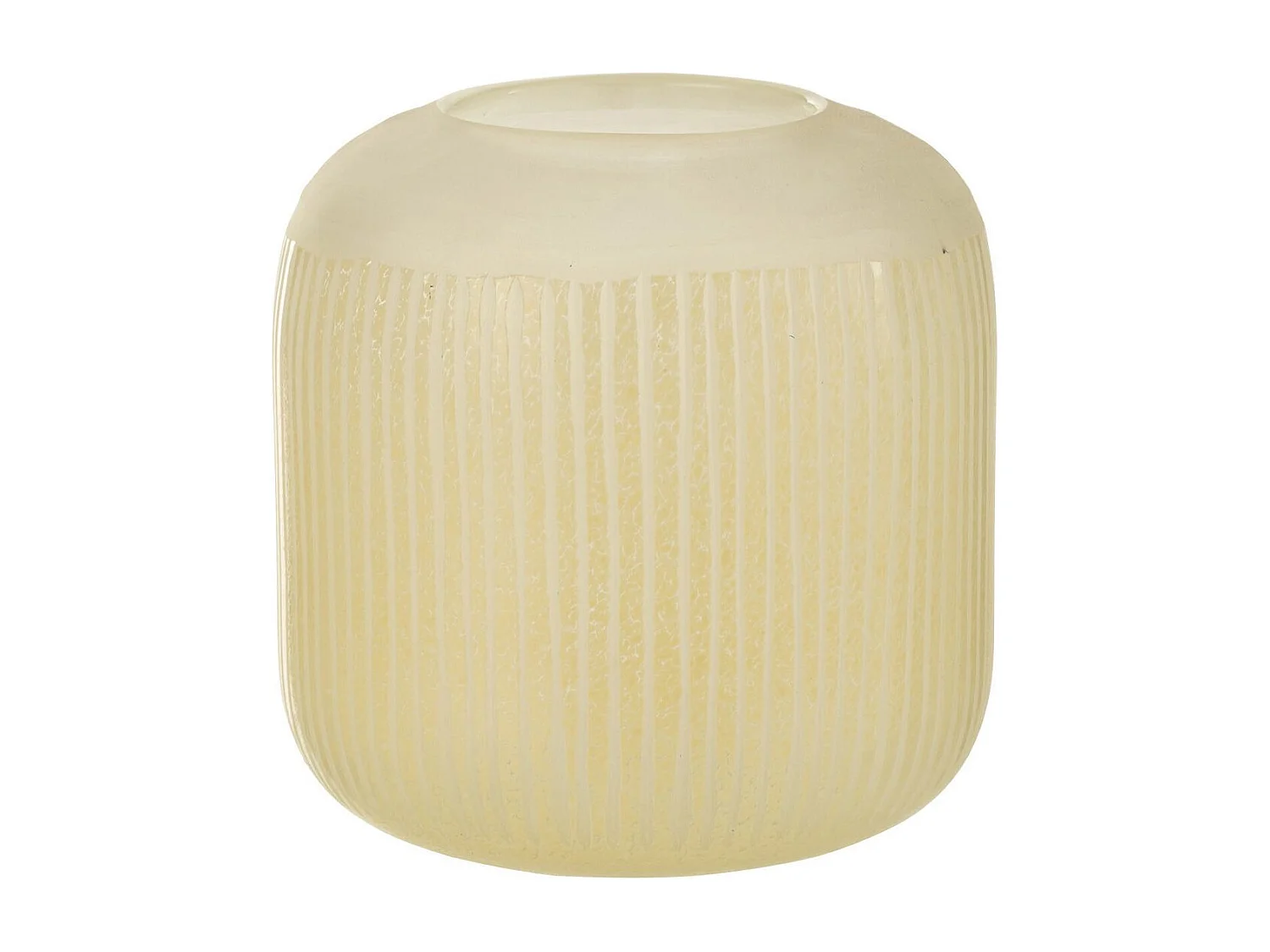 Vase Design en Verre Lignes "Carla" 16cm Jaune Clair