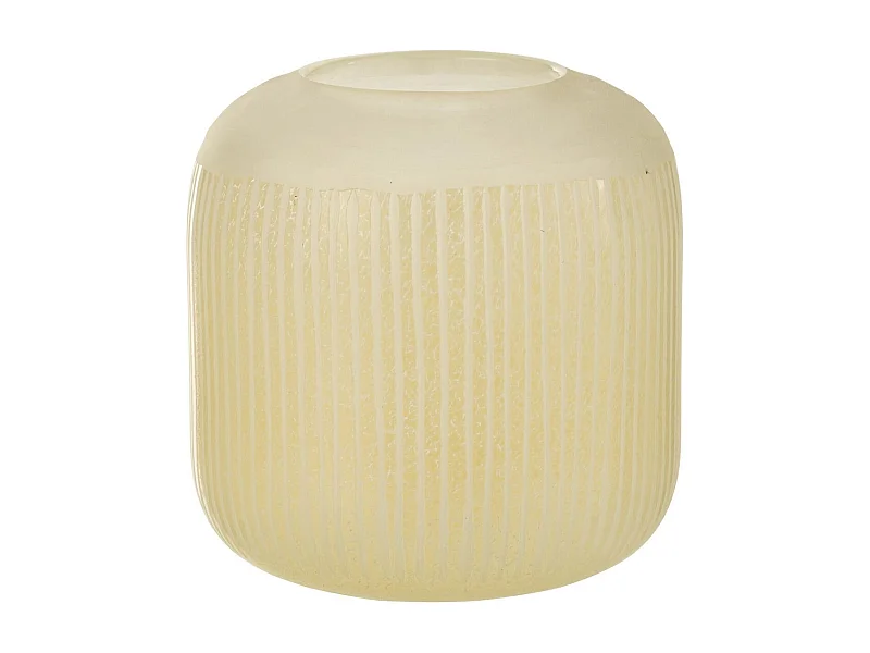 Vase Design en Verre Lignes "Carla" 16cm Jaune Clair