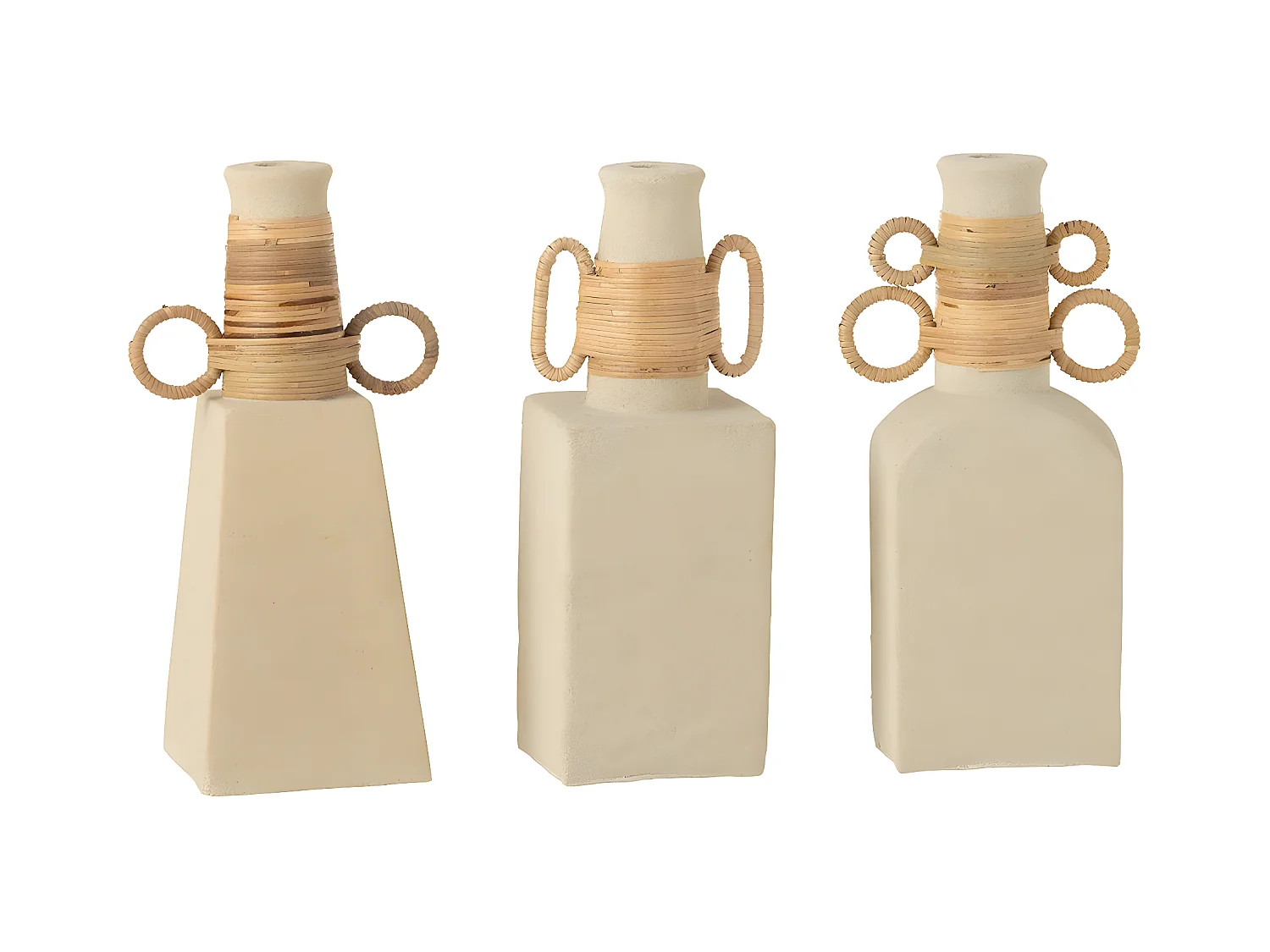 Vase Déco Anneaux Ovales "Céline" 29cm Beige