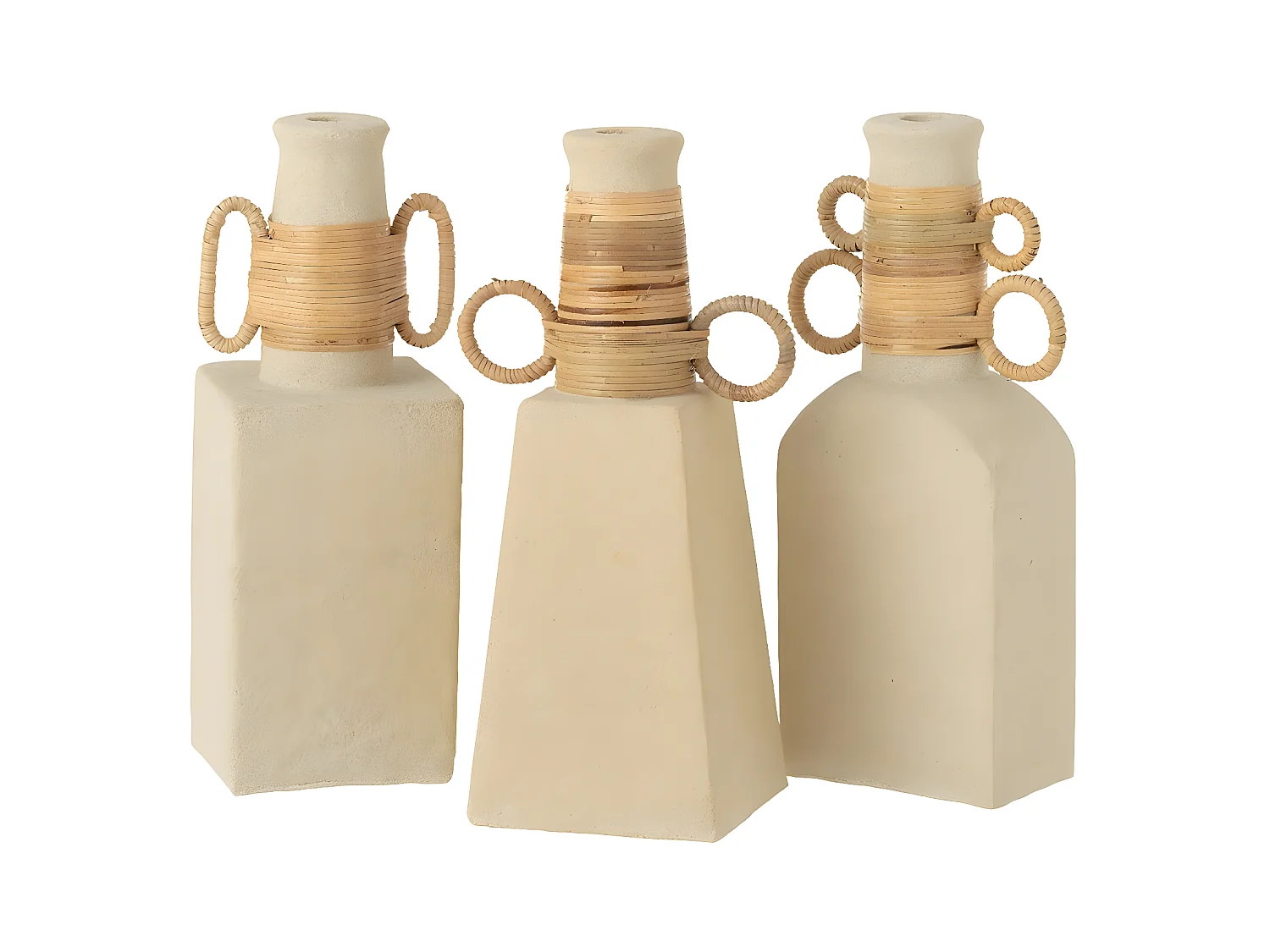 Vase Déco Anneaux Ovales "Céline" 29cm Beige