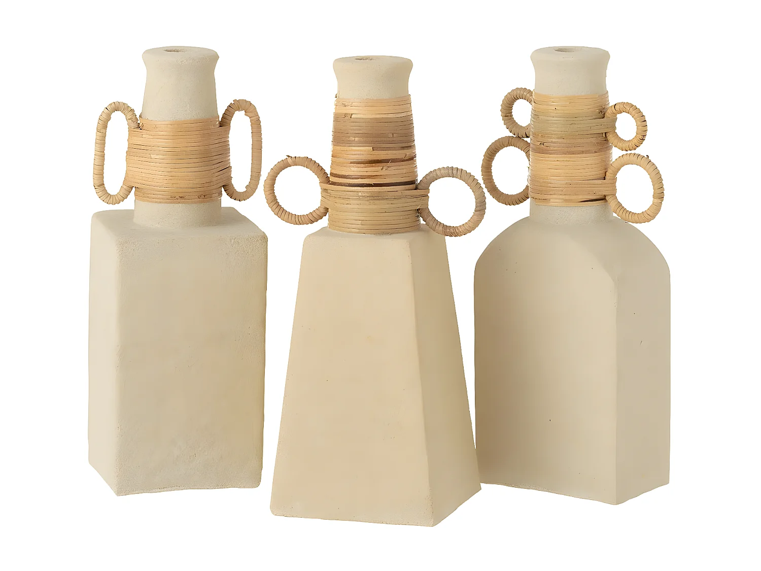 Vase Déco Anneaux Ovales "Céline" 29cm Beige