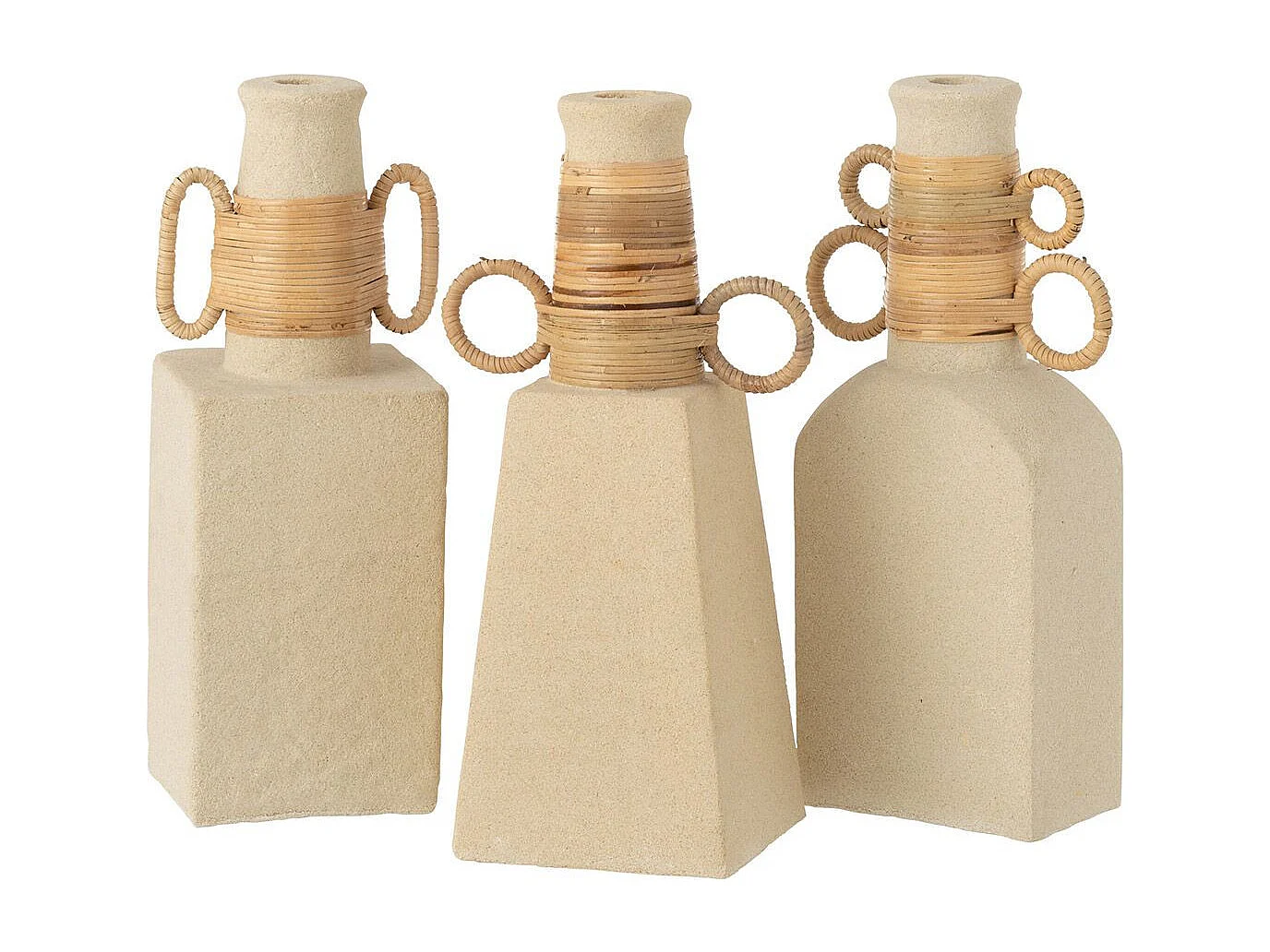 Vase Déco Anneaux Ovales "Céline" 29cm Beige