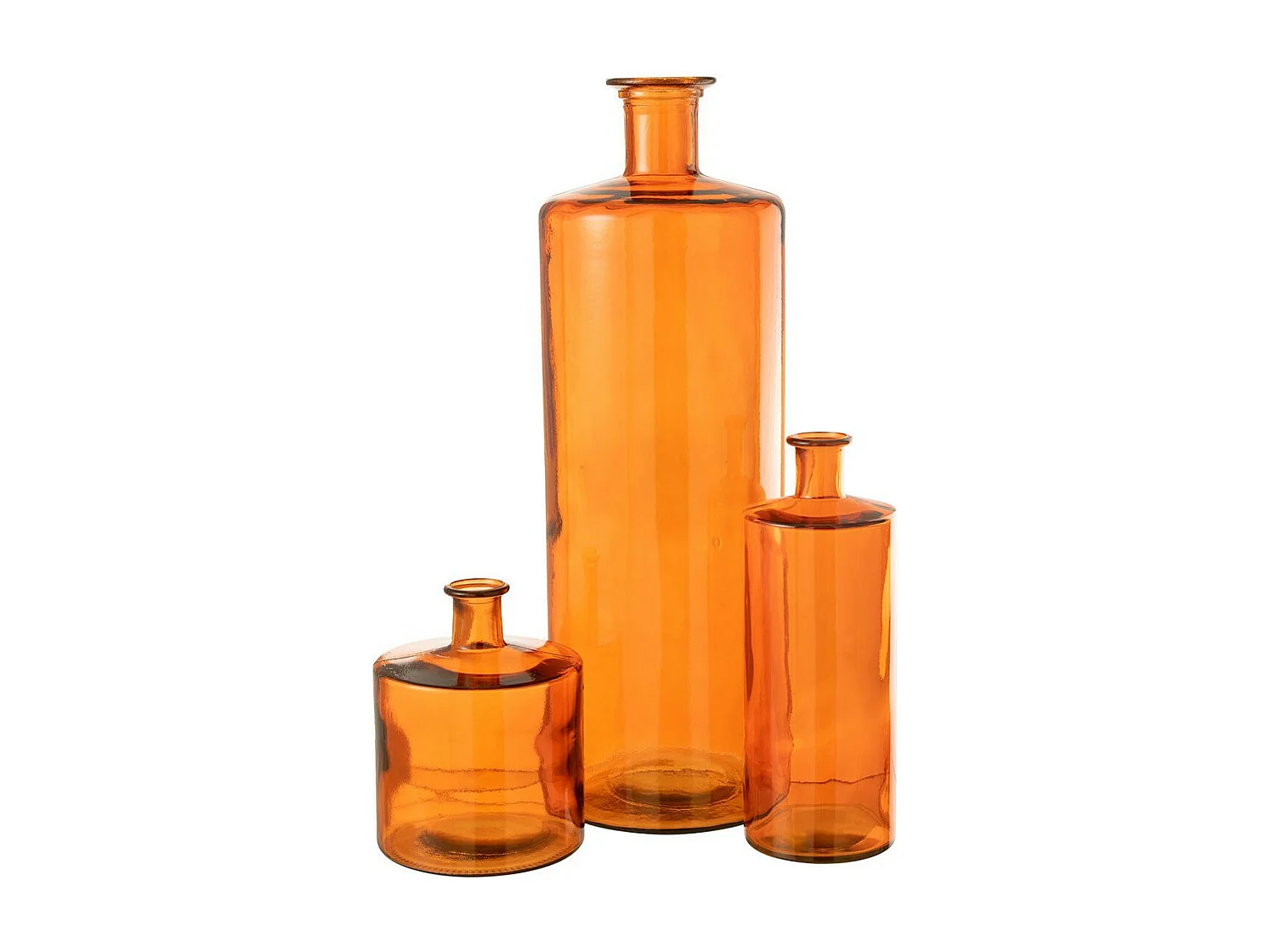 Vase Déco en Verre "Bouteille" 26cm Orange