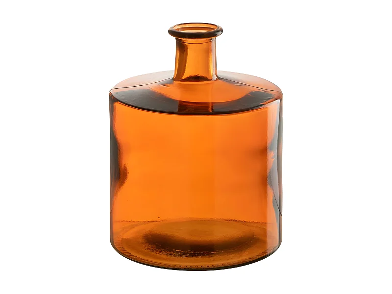 Vase Déco en Verre "Bouteille" 26cm Orange