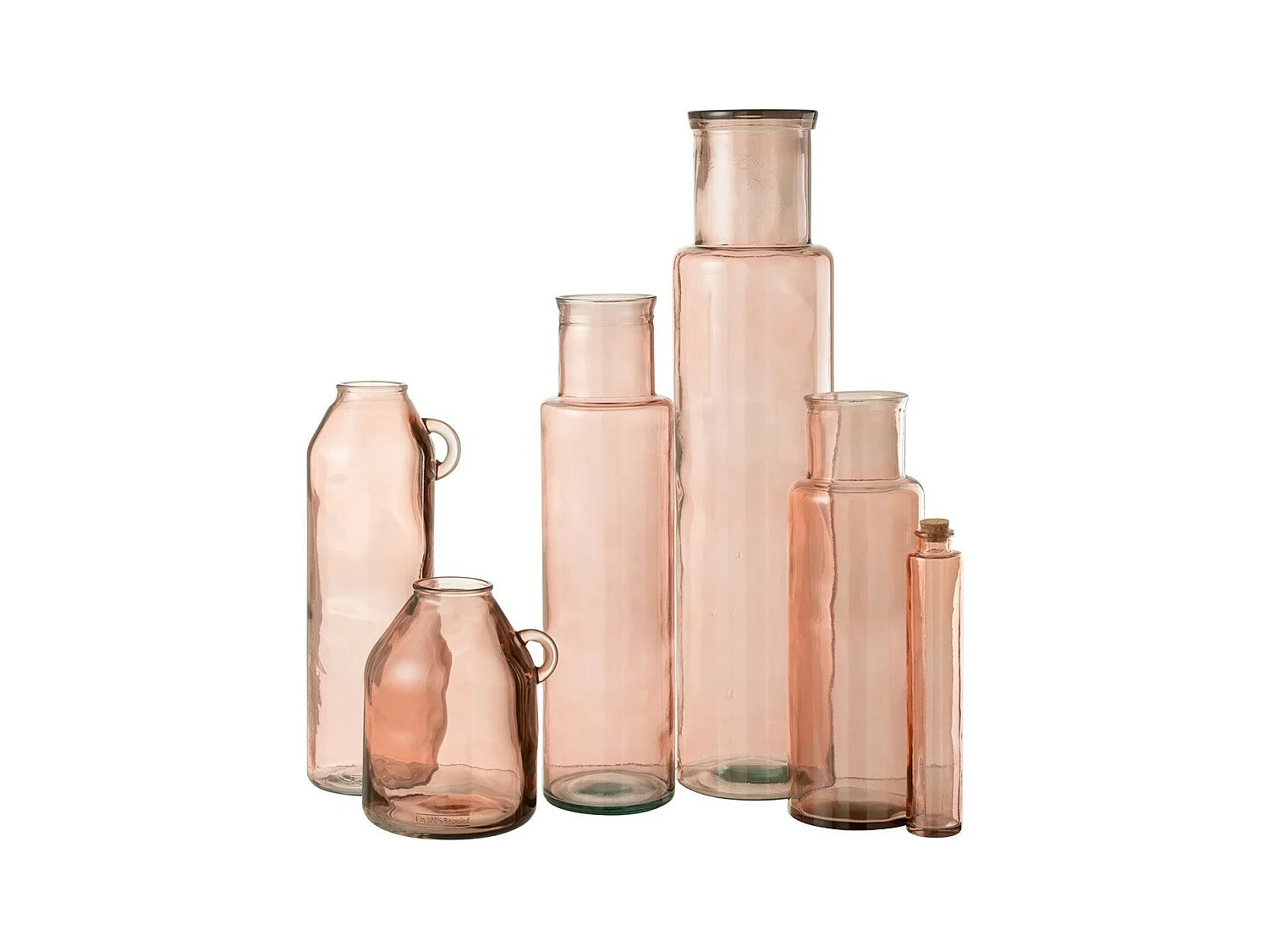 Vase en Verre "Bouteille" 44cm Rose