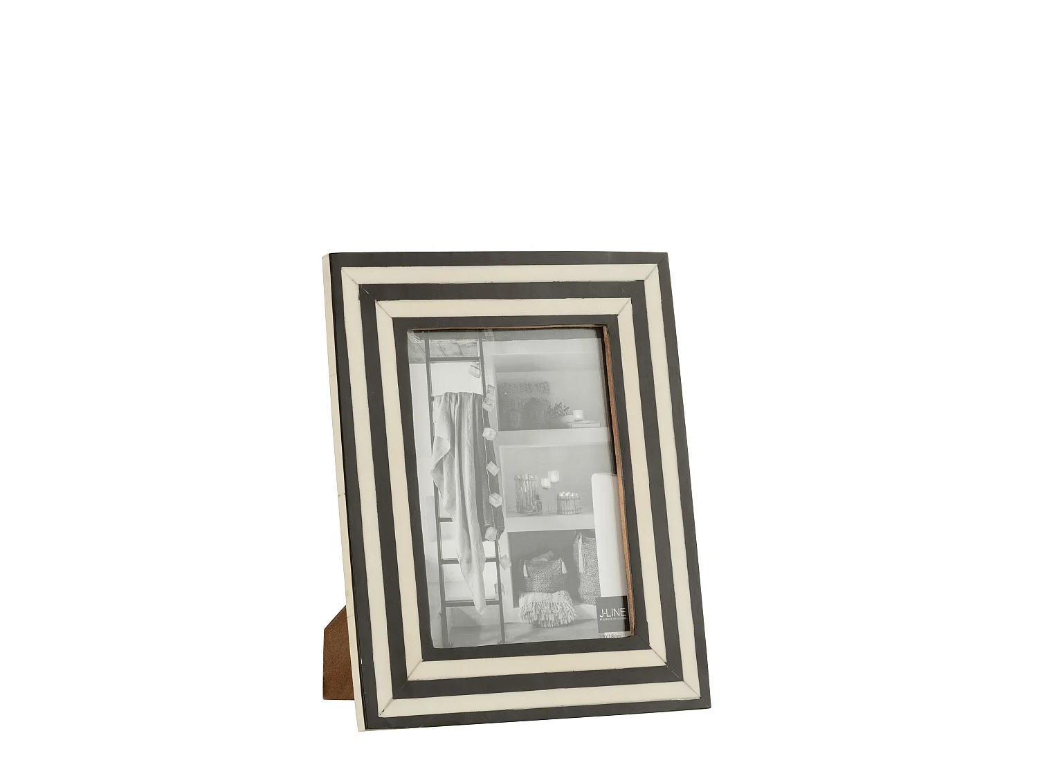 Cadre Photo Déco "Lignes" 19x24cm Noir & Blanc