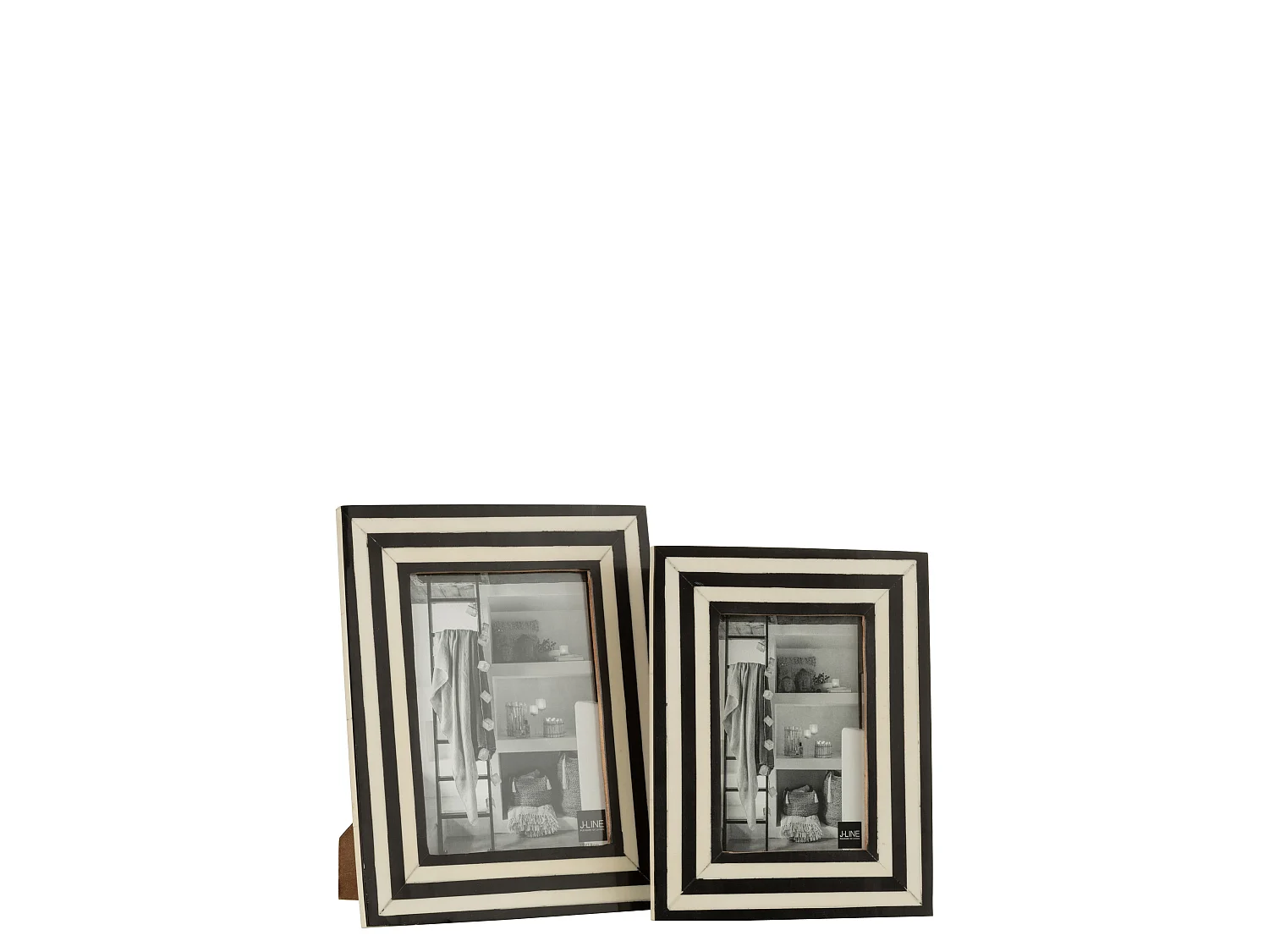 Cadre Photo Déco "Lignes" 19x24cm Noir & Blanc