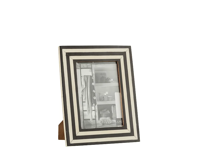 Cadre Photo Déco "Lignes" 19x24cm Noir & Blanc