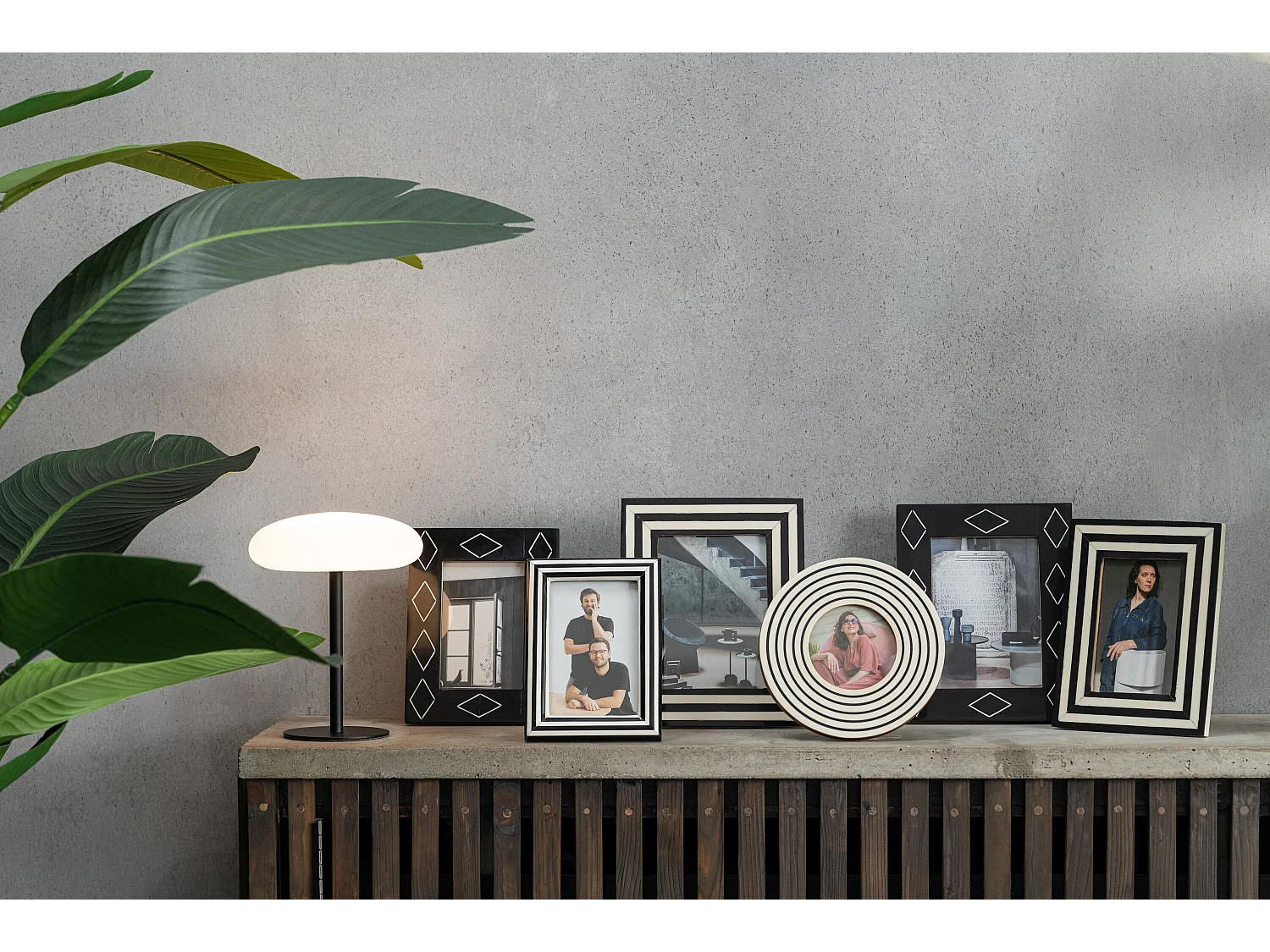 Cadre Photo Déco "Motif" 13x18cm Noir & Blanc