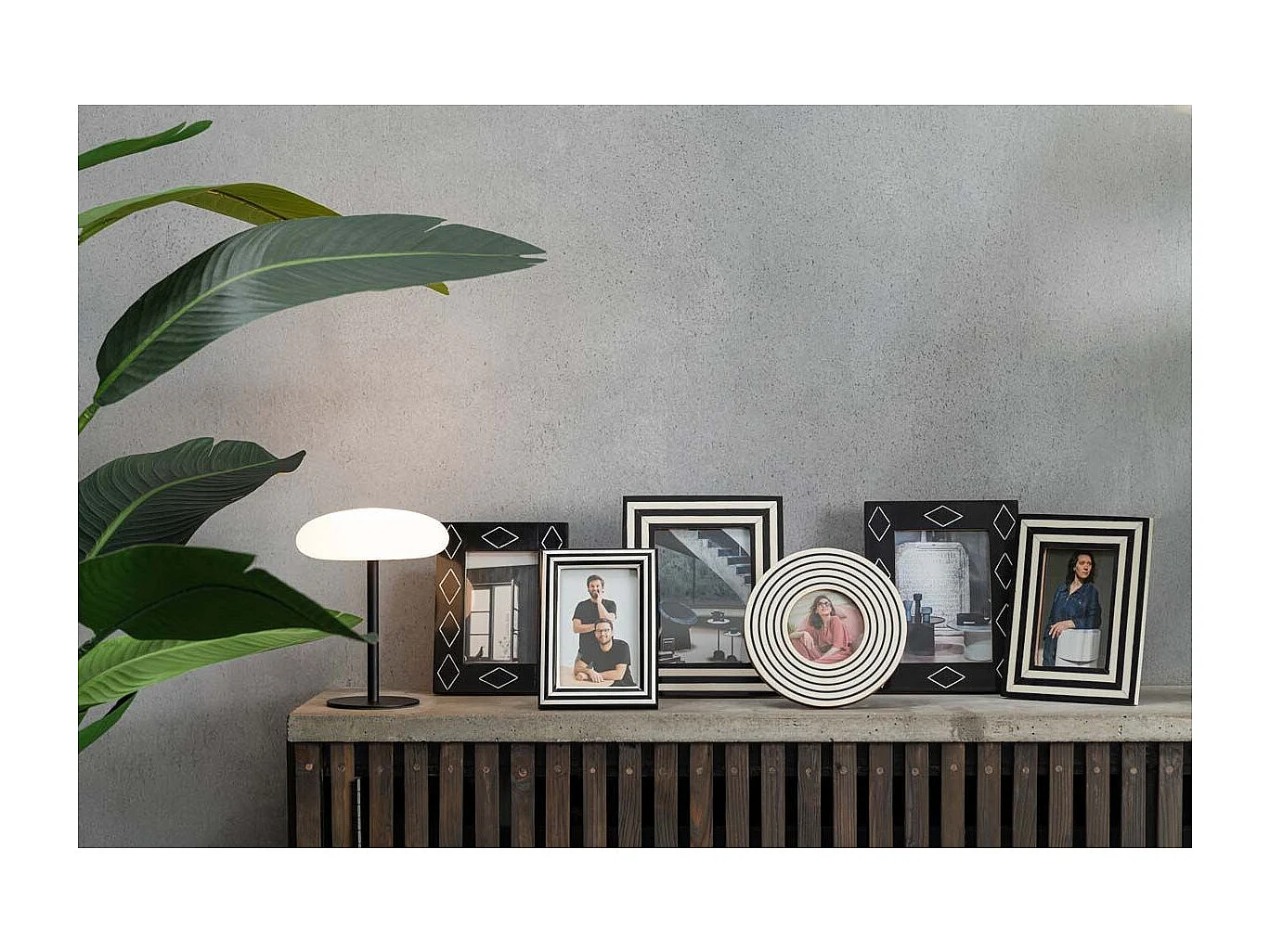 Cadre Photo Déco "Motif" 13x18cm Noir & Blanc
