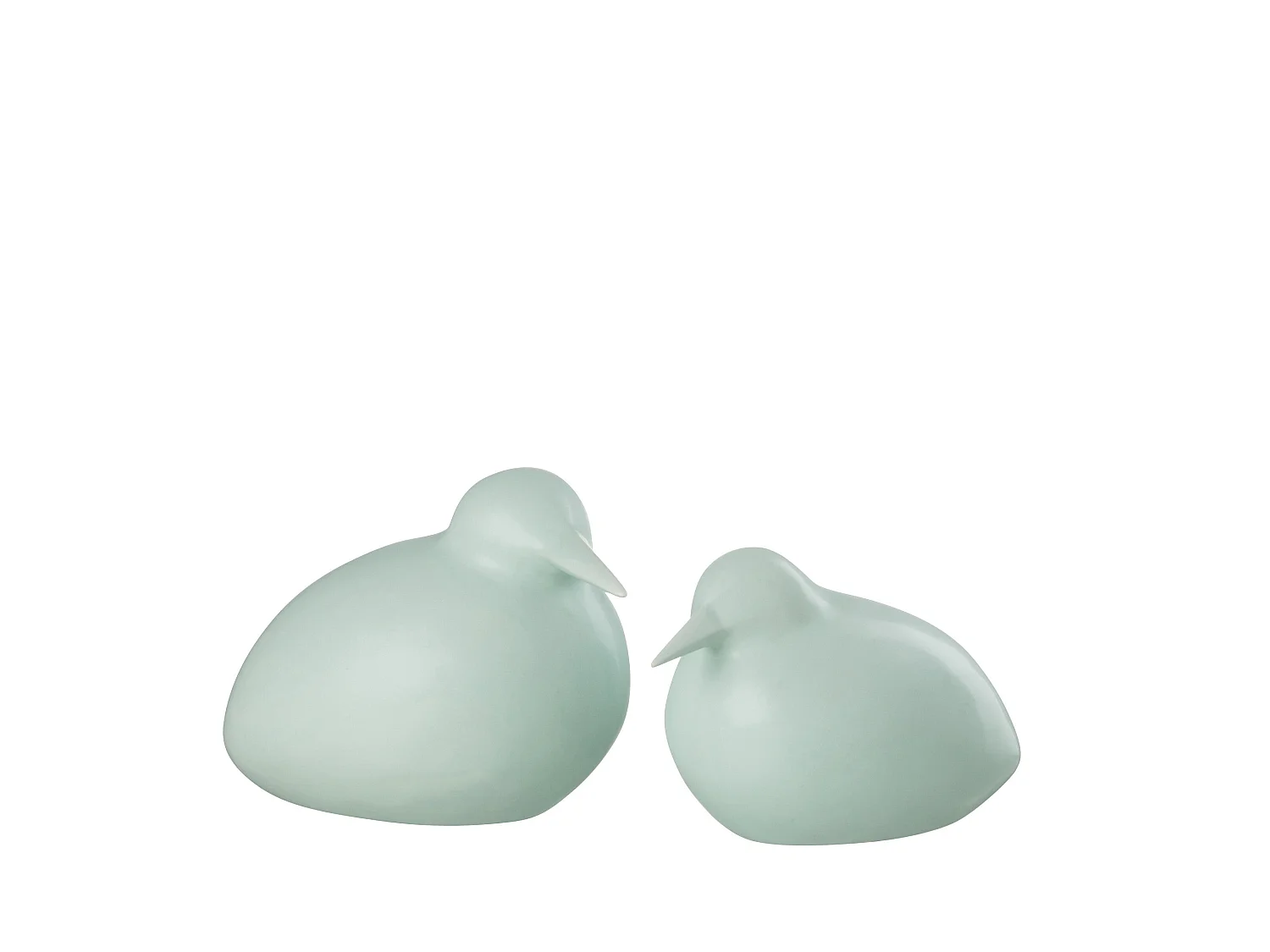 Lot de 2 Statuettes Déco "Oiseaux" 22cm Bleu