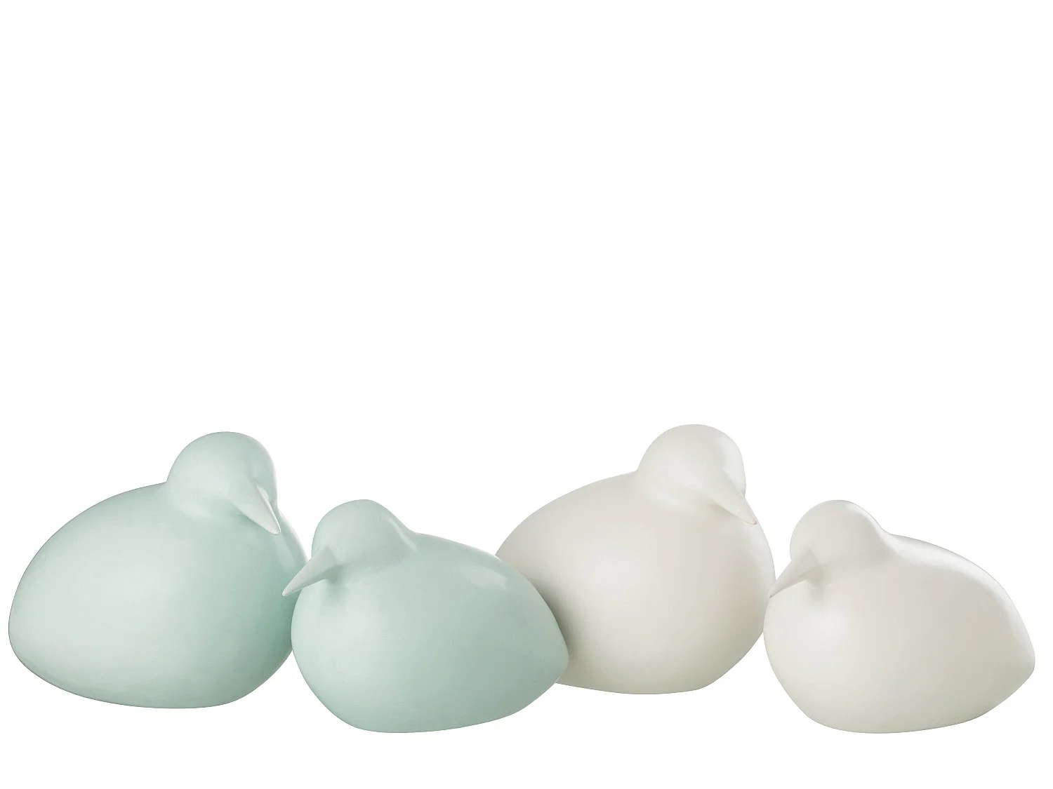 Lot de 2 Statuettes Déco "Oiseaux" 22cm Bleu