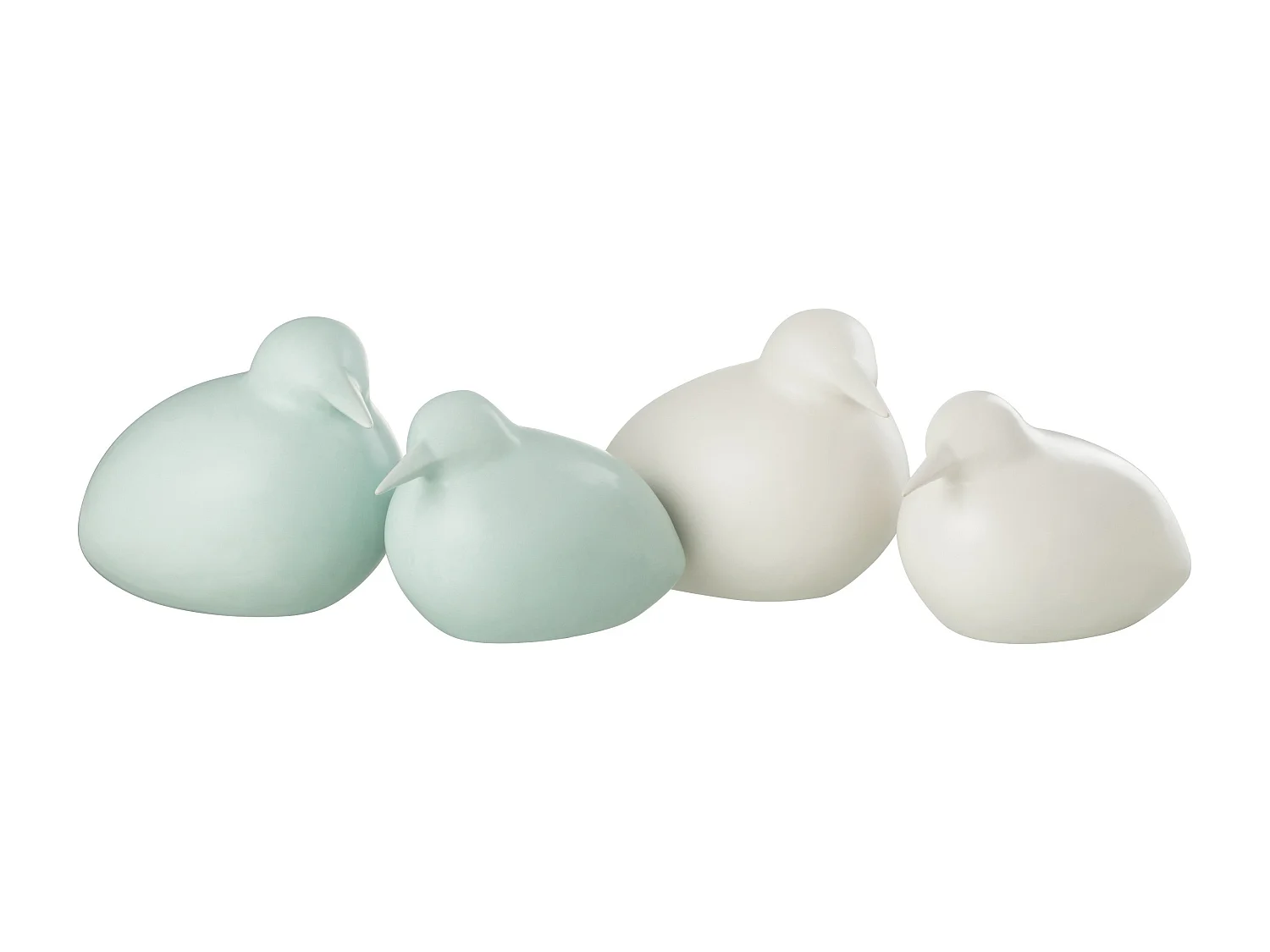 Lot de 2 Statuettes Déco "Oiseaux" 22cm Bleu