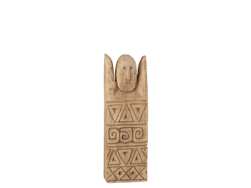 Statue Déco en Bois "Personnage Africain" 46cm Naturel