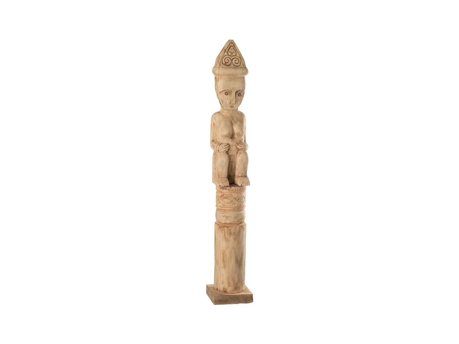 Statuette Déco "Personnage Africain Debout" 88cm Naturel