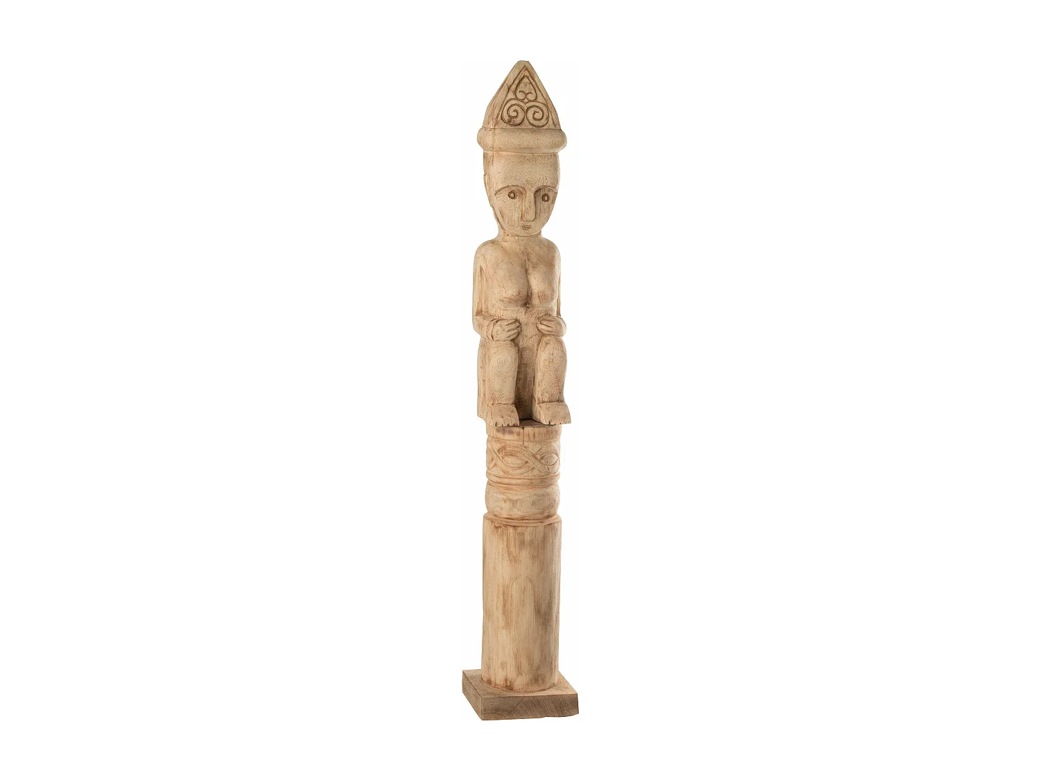 Statuette Déco "Personnage Africain Debout" 88cm Naturel