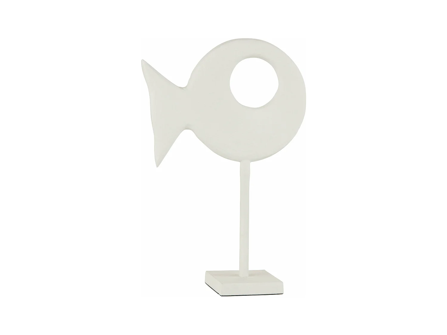 Statuette sur Pied "Figurine Poisson" 39cm Blanc