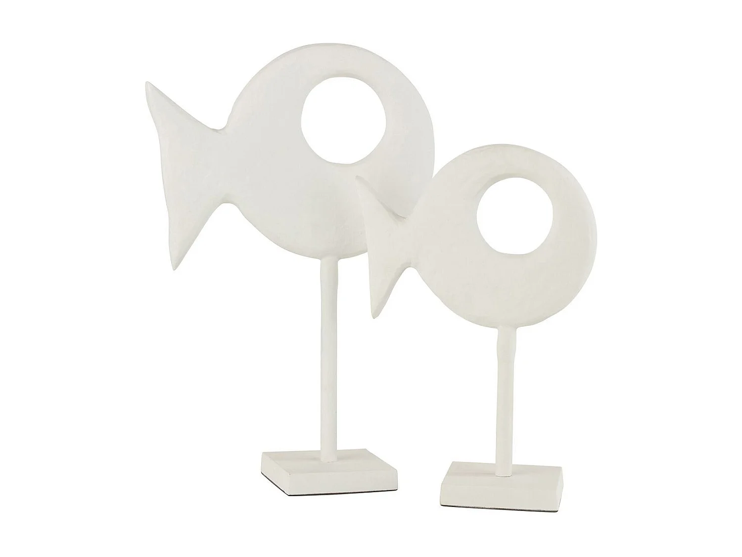 Statuette sur Pied "Figurine Poisson" 39cm Blanc