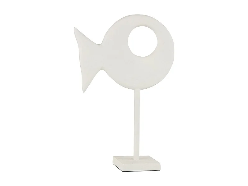 Statuette sur Pied "Figurine Poisson" 39cm Blanc