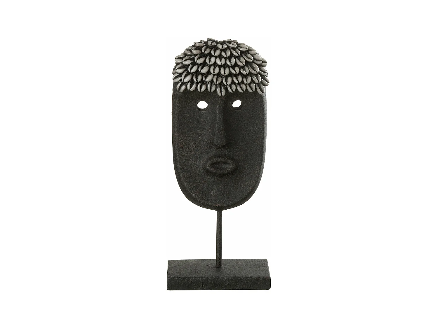 Masque ethnique pierre/Résine noir 14,2x8,7x34,5cm