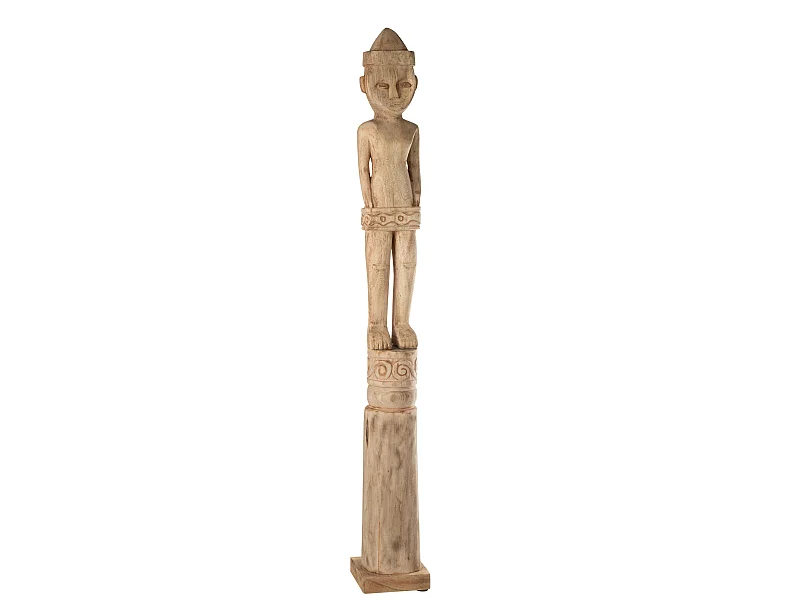 Statuette Déco "Personnage Africain Debout" 114cm Naturel