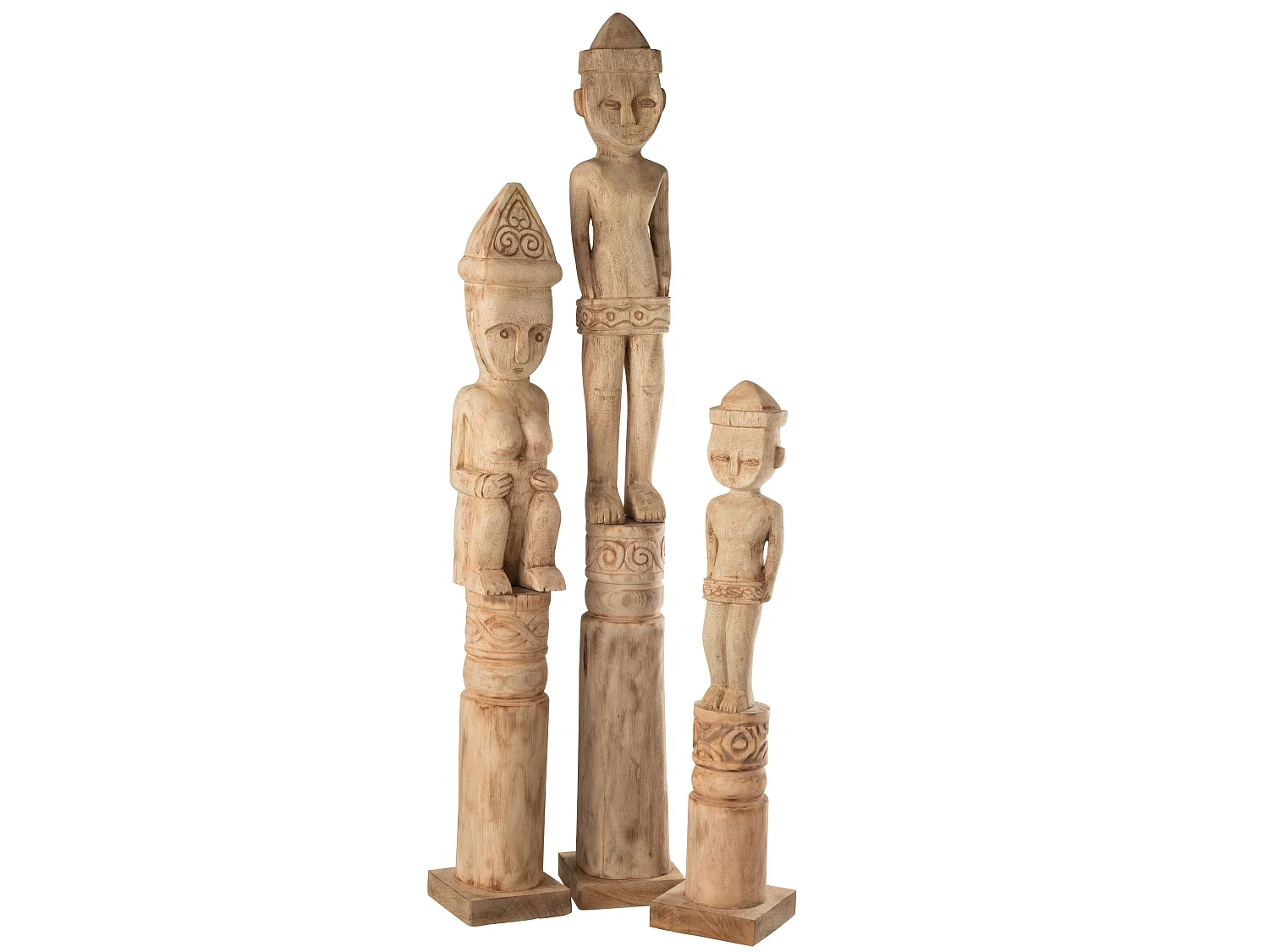 Statuette Déco "Personnage Africain Debout" 114cm Naturel