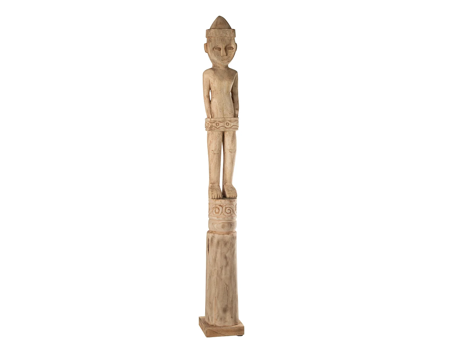 Statuette Déco "Personnage Africain Debout" 114cm Naturel