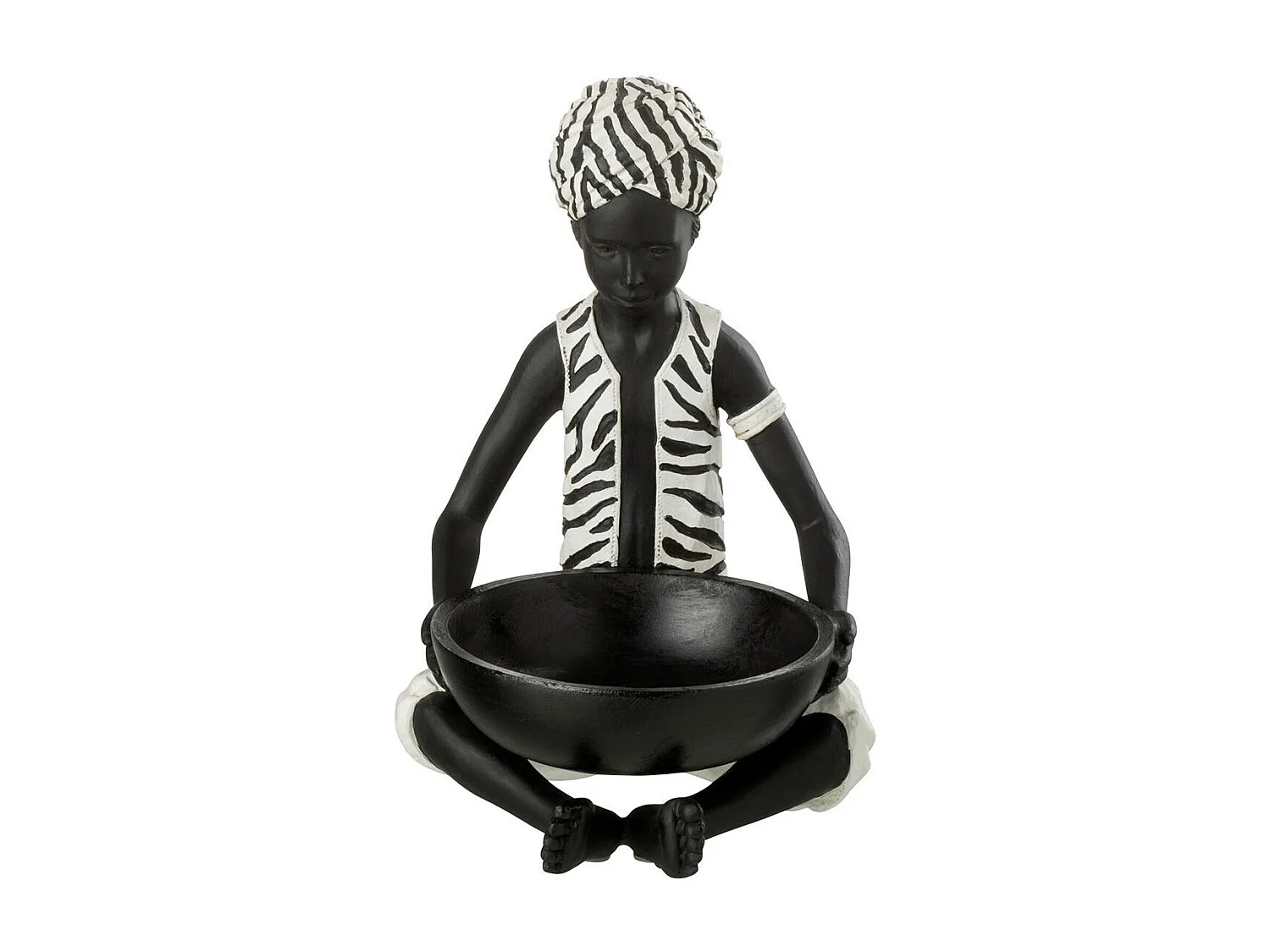 Statuette Déco "Garçon Assis" 26cm Noir