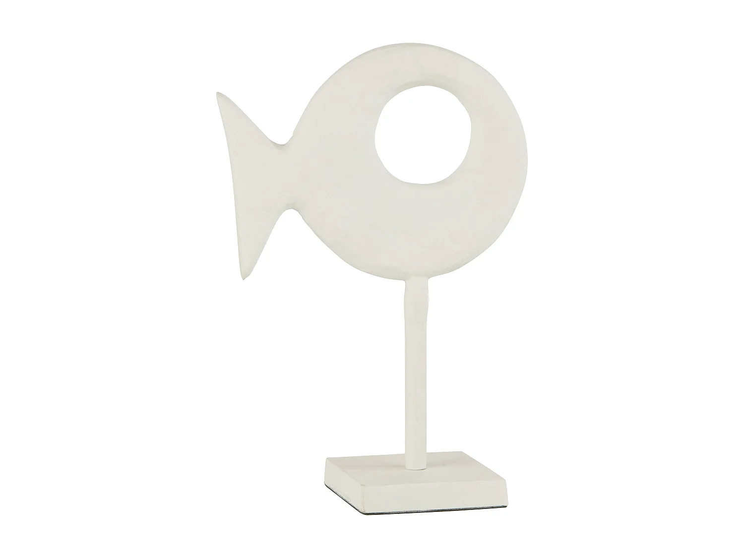Statuette sur Pied "Figurine Poisson" 30cm Blanc