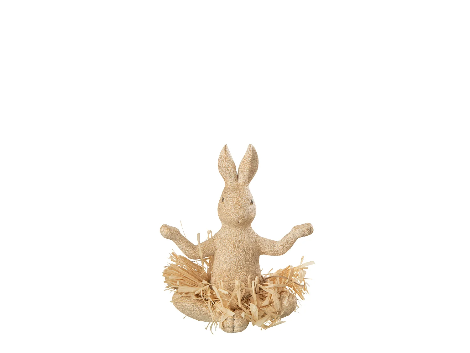 Statuette Déco "Lapin Assis Yoga" 21cm Naturel