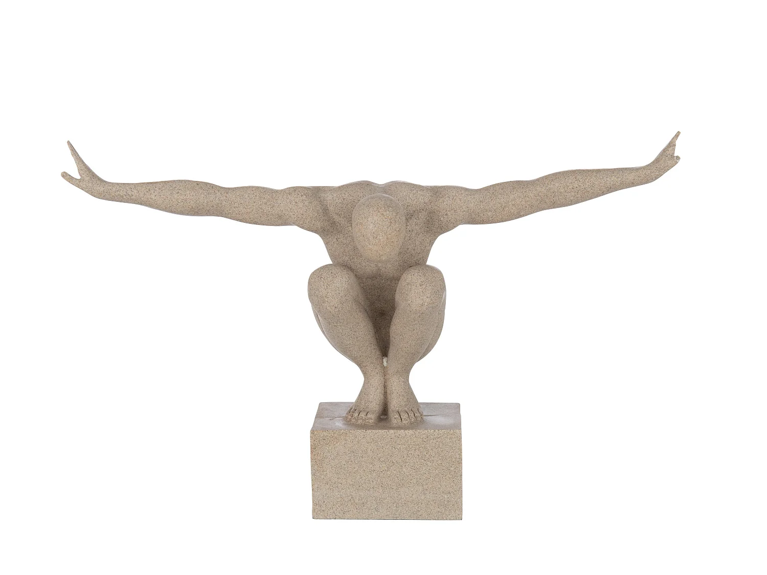 Statuette Déco sur Socle "Athlète" 49cm Beige